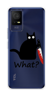 Чехол на TCL 408 "Котик с ножом" Case Place