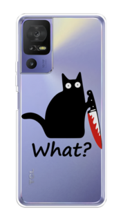 Чехол на TCL 40 SE "Котик с ножом" Case Place