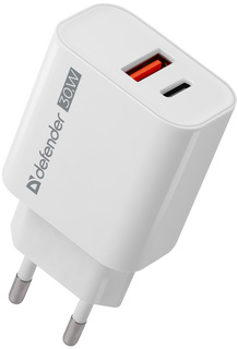 Сетевое зарядное устройство Defender UPA-130 type-c - usb 1xUSB, 1xUSB Type-C 3 А белый