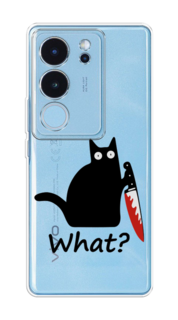 Чехол на Vivo V29 "Котик с ножом" Case Place