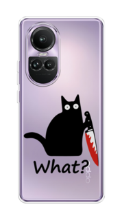 Чехол на Oppo Reno 10 Global "Котик с ножом" Case Place