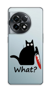 Чехол на OnePlus 11R "Котик с ножом" Case Place
