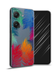 Чехол Awog на Asus ZenFone 9 "Рамка из перьев"