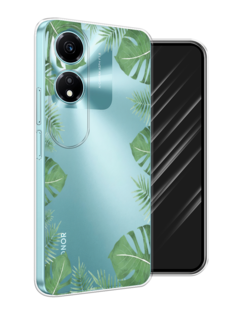 Чехол Awog на Honor X5 Plus "Листья папоротника рамка"