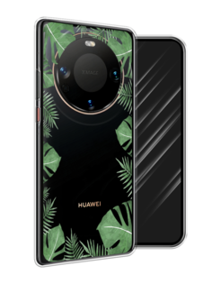 Чехол Awog на Huawei Mate 60 "Листья папоротника рамка"