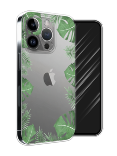 Чехол Awog на Apple iPhone 15 Pro Max "Листья папоротника рамка"