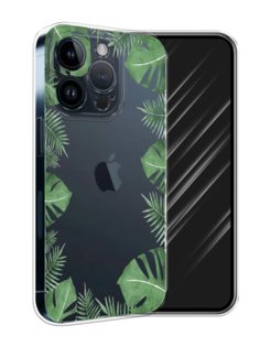 Чехол Awog на Apple iPhone 15 Pro "Листья папоротника рамка"