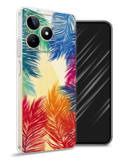 Чехол Awog на Realme C53 "Рамка из перьев"