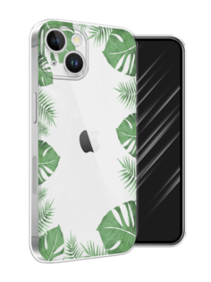 Чехол Awog на Apple iPhone 15 Plus "Листья папоротника рамка"