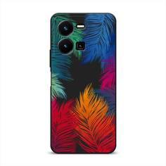 Чехол Awog на Vivo Y35 "Рамка из перьев"