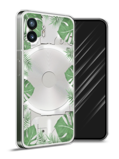 Чехол Awog на Nothing Phone (2) "Листья папоротника рамка"