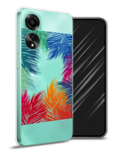 Чехол Awog на Oppo A78 4G "Рамка из перьев"
