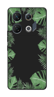 Чехол Awog на Infinix GT 10 Pro "Листья папоротника рамка"