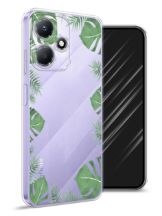 Чехол Awog для Infinix Hot 30 Play "Листья папоротника рамка"