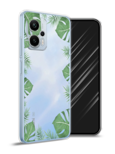 Чехол Awog на Redmi Note 12T Pro "Листья папоротника рамка"