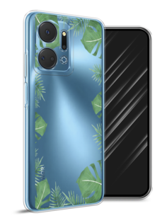 Чехол Awog на Honor X7A Plus "Листья папоротника рамка"