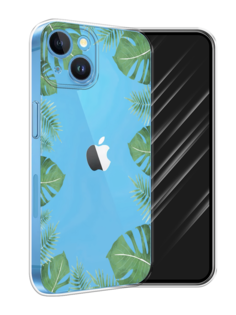 Чехол Awog на Apple iPhone 15 "Листья папоротника рамка"