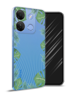 Чехол Awog на Infinix Smart 7 HD "Листья папоротника рамка"