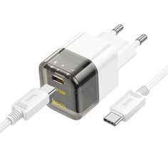 Сетевое зарядное устройство Hoco C125Aa type-c - type-c 1xUSB Type-C 3 А белый, черный