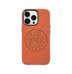Чехол Lagerfeld PU Perforated round logo and metal buttons iPhone 14 Pro Max, Оранжевый
