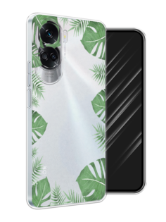 Чехол Awog на Honor 90 Lite "Листья папоротника рамка"