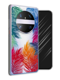 Чехол Awog на Huawei Mate 60 Pro "Рамка из перьев"