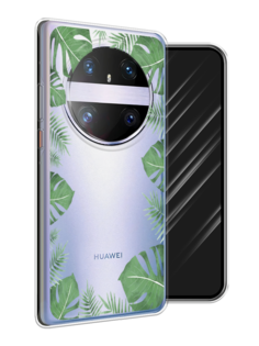 Чехол Awog на Huawei Mate 60 Pro "Листья папоротника рамка"