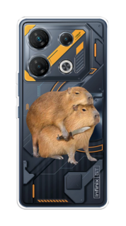 Чехол на Infinix GT 10 Pro "Капибара с ножом" Case Place