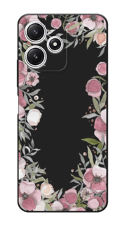 Чехол Awog на Xiaomi Poco M6 Pro 5G "Розовая цветочная рамка"