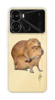 Чехол на Itel P40 "Капибара с ножом" Case Place