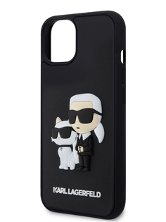 Чехол Karl Lagerfeld для iPhone 15 Plus с принтом 3D Karl & Choupette Hard Black