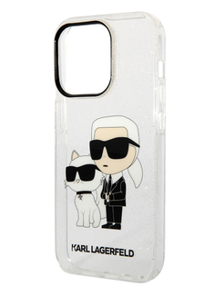 Чехол Karl Lagerfeld для iPhone 15 Pro Max с принтом NFT Karl & Choupette прозрачный