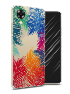 Чехол Awog на Oppo A17K "Рамка из перьев"