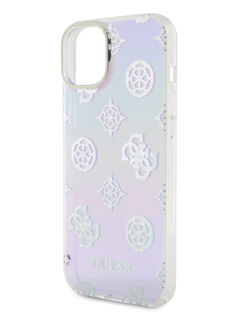 Чехол Guess для iPhone 15 Plus со шнурком Hard Iridescent Purple
