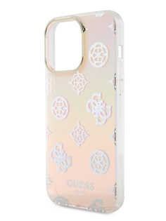 Чехол Guess для iPhone 15 Pro со шнурком Hard Iridescent Pink