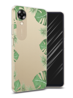 Чехол Awog на Oppo A17K "Листья папоротника рамка"