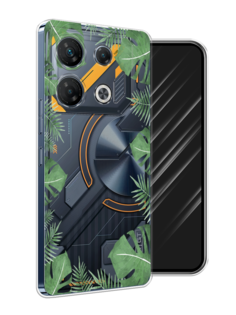 Чехол Awog на Infinix GT 10 Pro "Листья папоротника рамка"