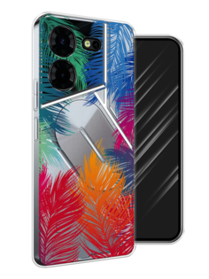 Чехол Awog на Tecno Pova 5 Pro 5G "Рамка из перьев"