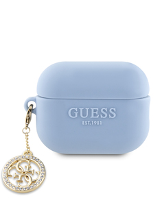 Чехол Liquid silicone with 4G Diamong charm Blue Guess