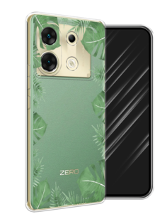 Чехол Awog на Infinix Zero 30 5G "Листья папоротника рамка"