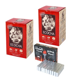 Уголь для кальяна Ecocha кокос 25 мм 72 кубика 1 кг х 2 шт, уголь Torch, 200 г
