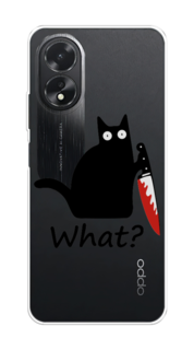 Чехол на Oppo A18 "Котик с ножом" Case Place