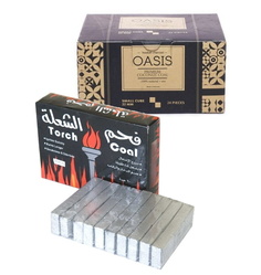 Уголь для кальяна Oasis кокос 22 мм 24 кубика, 250 г, уголь Torch, 200 г