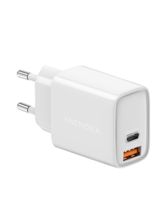 Зарядное устройство EnergEA USB-C PD20W +USB-A 22.5W, PPS total 33W White