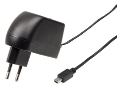 Сетевое зарядное устройство Hama Travel кабель mini usb, черный
