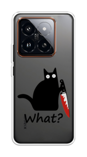 Чехол на Xiaomi 14 Pro "Котик с ножом" Case Place