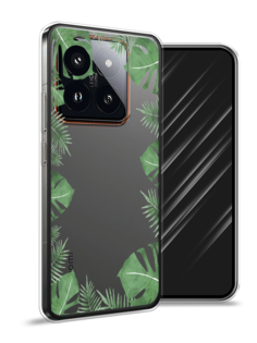 Чехол Awog на Xiaomi 14 Pro "Листья папоротника рамка"