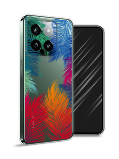 Чехол Awog на Xiaomi 14 "Рамка из перьев"