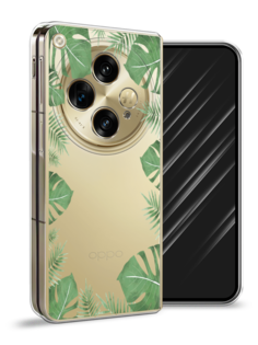 Чехол Awog на Oppo Find N3 "Листья папоротника рамка"