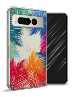 Чехол Awog на Google Pixel Fold "Рамка из перьев"
